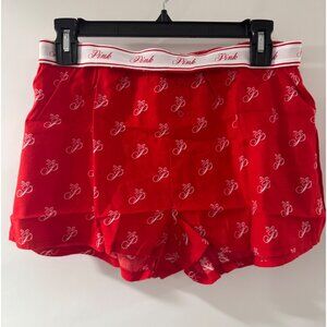 Victorias Secret Pink Red Logo Cotton Womens Boxers M